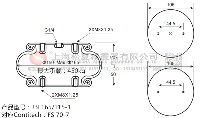 JBF165/115-1橡膠<a href='http://gigasetdigital.com/' target='_blank'><u>空氣彈簧</u></a>