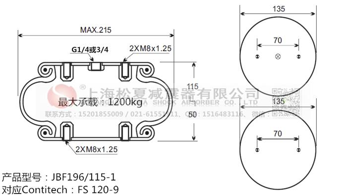 JBF196/115-1橡膠<a href='http://gigasetdigital.com/' target='_blank'><u>空氣彈簧</u></a>