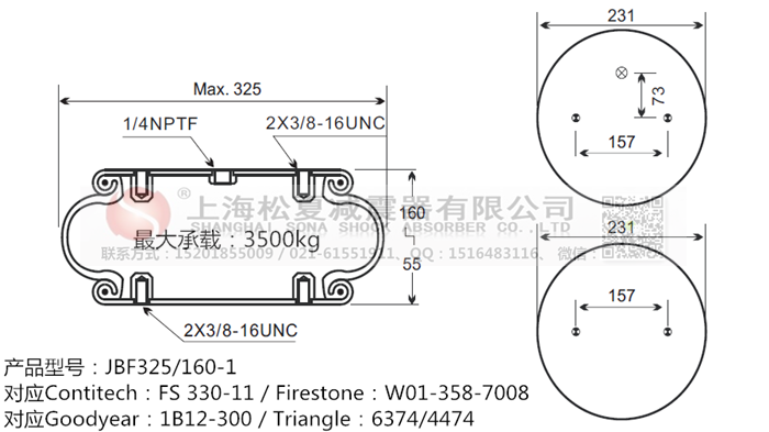 JBF325/160-1橡膠<a href='http://gigasetdigital.com/' target='_blank'><u>空氣彈簧</u></a>